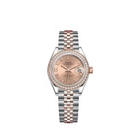 Réplica do Rolex Lady-Datejust em Rolesor Oystersteel com ouro Everose 18K M279381RBR-0025