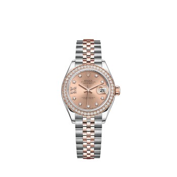 Réplica do Rolex Lady-Datejust em aço Oystersteel e ouro Everose 18K M279381RBR-0027