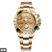 Réplica Rolex Cosmograph Daytona Champagne Diamonds Dial 18kt Ouro Amarelo Homens