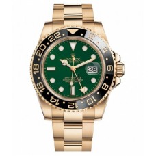 Rolex GMT Master II ouro amarelo verde Dial 116718 G Réplica relogio