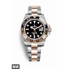 Rolex GMT-Master II Everose Rolesor Oystersteel 18 quilates Everose ouro - 126711CHNR Black Dial Réplica relogio