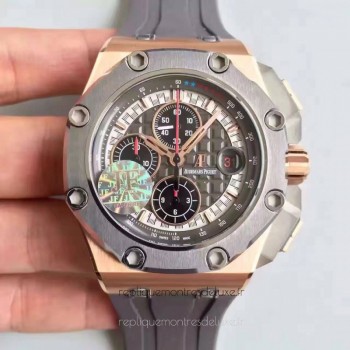 Réplica relogio Audemars Piguet Royal Oak Offshore Michael Schumacher 26568OM.OO.A004CA.01 Ouro Rosa Anthracite Dial 