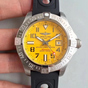 Breitling Avenger II Seawolf A1733110/BC30/152S/A20SS.1 Mostrador de aço inoxidável amarelo