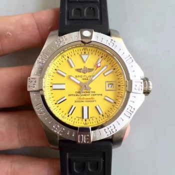 Breitling Avenger II Seawolf A1733110/BC30/152S/A20SS.1 Mostrador de aço inoxidável amarelo