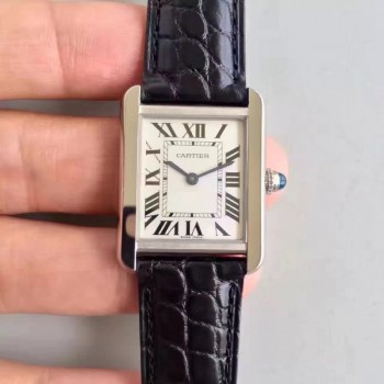 Réplica Cartier Tank Solo Senhoras W5200005 24MM x 31MM aco inoxidável Marcas Brancas Quartzo 