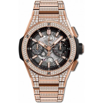 Pulseira Integral Hublot Big Bang Rose 'King' Ouro Pavé Diamantes 42mm 451.OX.1180.OX.3704 Pulseira Integral Hublot Big Bang Rose 'King' Ouro Pavé Diamantes 42mm 451.OX.1180.OX.3704