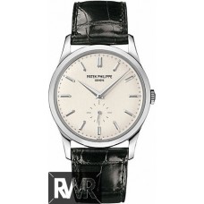 Réplica Patek Philippe Calatrava Prata Mostrador em ouro branco de 18 kt 5196G / 001