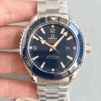 Réplica Omega Seamaster Planet Ocean 600M 45.5MM 232.90.46.21.03.001 aco inoxidável Marcador Azul 