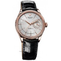 Réplica Rolex Cellini Date 50515 Ouro Rosa Marcas Brancas