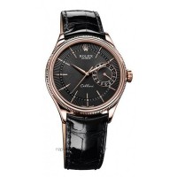 Réplica Rolex Cellini Date 50519 Aco Inoxidável Marcador Preto 