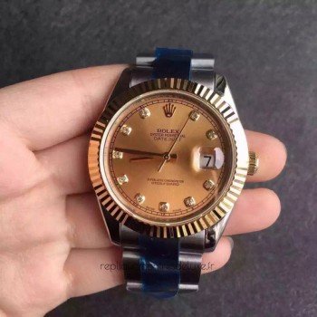 Réplica Rolex Datejust II 116333 41MM Aco Inoxidável & Ouro Amarelo Marcador de Champanhe