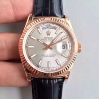 Réplica Rolex Day-Date 118138 36MM Ouro Rosa Sundust Dial