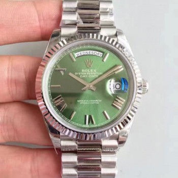 Réplica Rolex Day-Date 40 228239 Aco Inoxidável Verde Dial