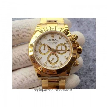 Réplica Rolex Daytona Cosmograph 116508 Ouro Amarelo Marcas Brancas