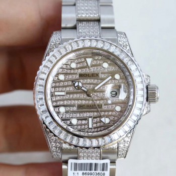 Réplica Rolex GMT-Master II 116769 WT Aco Inoxidável & Diamantes Diamond Dial