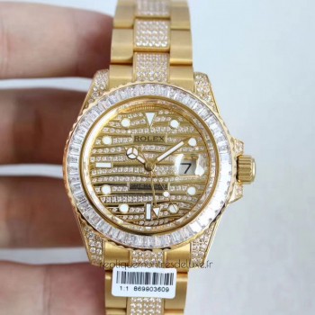 Réplica Rolex GMT-Master II 116769 WT Ouro Amarelo & Diamantes Diamond Dial