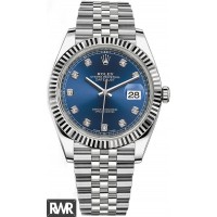 Réplica Rolex Datejust II 126334 Rodium / mostrador azul 41 mm