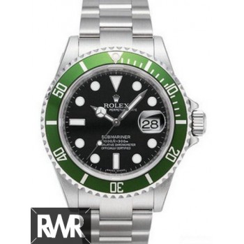 Réplica Rolex Submariner Data Green Bezel Black Dial 16610LV-93250