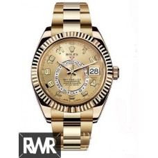 Rolex Oyster Perpetual Sky-Dweller 42mm Ouro Amarelo 326938-72418 Réplica relogio