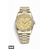 Réplica Rolex Day-Date 36 em ouro amarelo m118238-0105 Mostrador de madrepérola