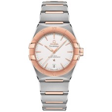 Cópia Omega Constellation Co-Axial Master Chronometer Silver Dial Rose Gold e relógio masculino de aço inoxidável 131.20.36.20.02.001