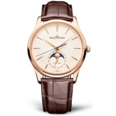 Replica Relógio Jaeger LeCoultre Master ultrafino bege com pulseira de couro 1362510