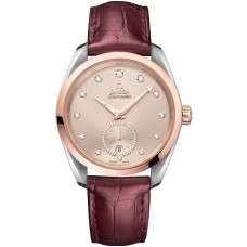 Cópia Omega Seamaster Aqua Terra 150m Master Co-Axial Cinza Mostrador Relógio Masculino com Pulseira de Couro em Aço e Ouro Rosa 220.23.38.20.59.001