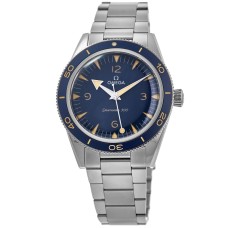 Cópia Omega Seamaster 300 Master Co-Axial Chronometer 41mm Relógio masculino de aço com mostrador azul 234.30.41.21.03.001