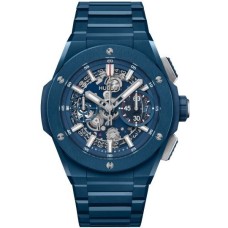 Falso Hublot Big Bang Integral Azul Cerâmica Esqueleto Dial Relógio Masculino de Cerâmica 451.EX.5123.EX