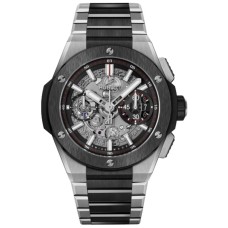 Falso Hublot Big Bang Integrado Titânio Cerâmica Esqueleto Dial Relógio Masculino de Titânio e Cerâmica 451.NM.1170.NM