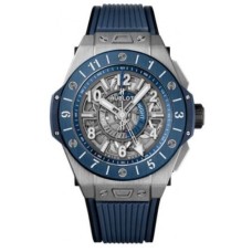 Copiar relógio masculino Hublot Big Bang Unico GMT titânio azul 471.NL.7112.RX