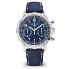 Cópia Patek Philippe Complicações Cronógrafo Ferida à Mão Relógio Masculino com Mostrador Azul 5172G-001