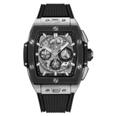 Cópia Hublot Big Bang Chronograph Skeleton Dial Relógio masculino com pulseira de borracha 642.NM.0170.RX