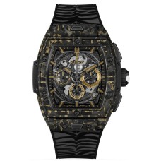 Réplica Hublot Spirit of Big Bang Cronógrafo Esqueleto Mostrador Relógio Masculino com Pulseira de Borracha 642.QX.0113.RX.TIG22