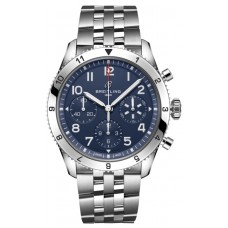 Cópia Breitling Classic Avi Chronograph 42 Tribute to Vought F4U Corsair Blue Dial Steel Relógio masculino A233801A1C1A1