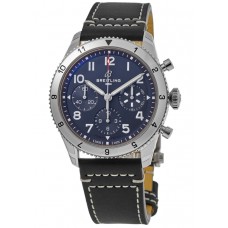 Réplica Breitling Classic Avi Chronograph 42 Tribute to Vought F4U Corsair Blue Dial Pulseira de Couro Relógio Masculino A233801A1C1X1