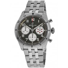 Cópia Breitling Classic Avi Chronograph 42 Curtiss Warhawk Relógio masculino de aço com mostrador verde A233802A1L1A1