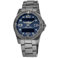 Cópia Breitling Profissional Aeroespacial Evo Mariner Relógio Masculino de Titânio com Mostrador Azul E79363101C1E1