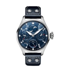 Copiar IWC Pilot's Big Pilot Blue Dial Relógio Masculino com Pulseira de Couro IW503605