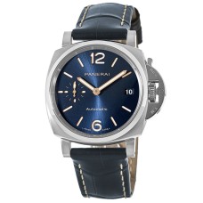 Cópia Panerai Luminor Due 42mm Automático 3 Dias Mostrador Azul Relógio Masculino de Titânio PAM00927