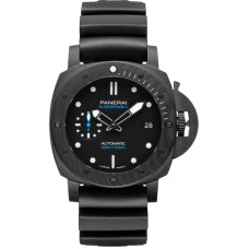 Replica Relógio Panerai submersível com mostrador preto e pulseira de borracha PAM01231