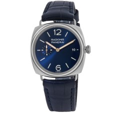 Réplica Panerai Radiomir Quaranta Relógio Masculino com Pulseira de Couro com Mostrador Azul PAM01293