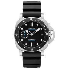 Replica Relógio Panerai submersível com mostrador preto e pulseira de borracha PAM02683