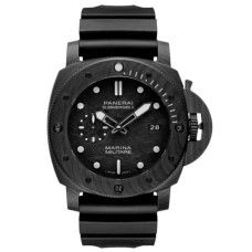 Réplica Panerai Submersível Marina Militare Relógio Masculino com Pulseira de Borracha com Mostrador Preto PAM02979