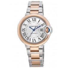 Cartier Ballon Bleu falso 42 mm ouro rosa e amp; Relógio masculino automático em aço W2BB0004