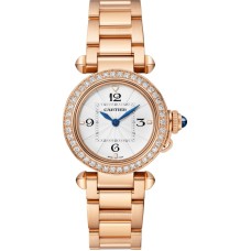 Réplica Cartier Pasha De Cartier Opaline Dial Diamond Rose Gold Relógio Feminino WJPA0018