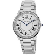 Réplica Cartier Ronde Must De Cartier 36mm Relógio Feminino de Aço com Moldura de Diamante Personalizado WSRN0034-CD