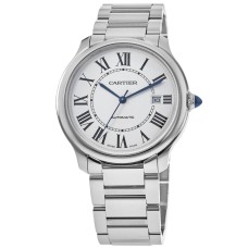 Réplica Cartier Ronde Must De Cartier 40mm Relógio Masculino de Aço com Mostrador Prateado WSRN0035