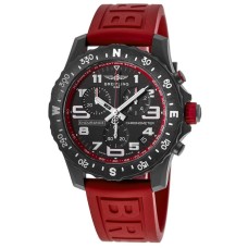 Falso Breitling Professional Endurance Pro Preto Cronógrafo Mostrador Pulseira de Borracha Vermelha Relógio Masculino X82310D91B1S1