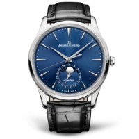 Relógio Jaeger-LeCoultre Master Ultra Thin Moon em aço inoxidável com mostrador azul, modelo 1368480 Relógio Jaeger-LeCoultre Master Ultra Thin Moon em aço inoxidável com mostrador azul, modelo 1368480